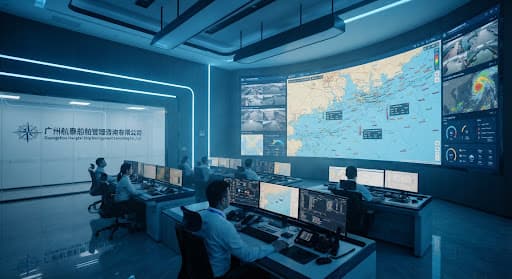 海事监管人员在数字化指挥中心协同工作